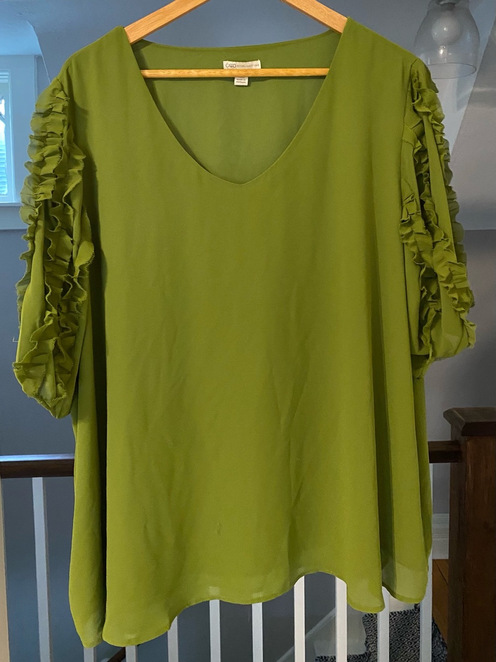 Cato Women’s Short Sleeve Ruffled Chiffon Blouse